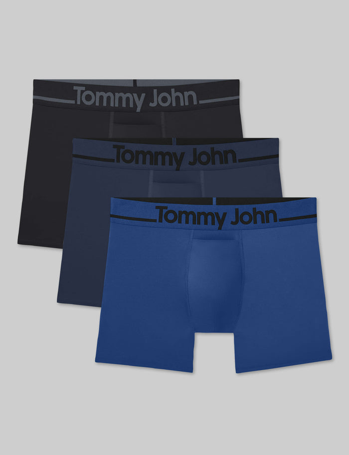 DriComfort® Geo 365 Trunk 4" (3-Pack)::Black/Dress Blues/Blue Quartz