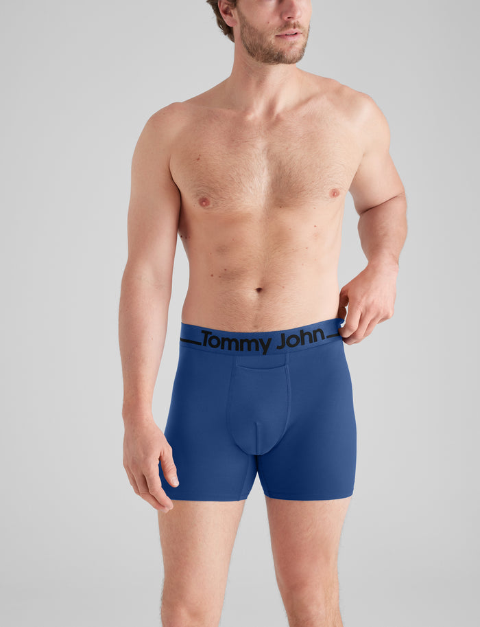 DriComfort® Geo 365 Trunk 4" (3-Pack)::Black/Dress Blues/Blue Quartz