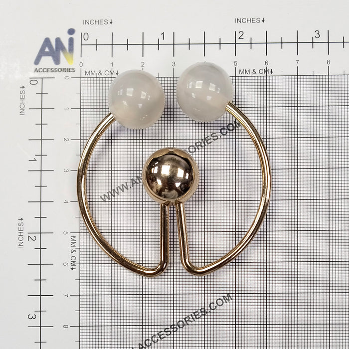 Ani Accessories Dual Pearl With Circular Center Gold Ball Metal Buckle placed on the size chart bar graph.
