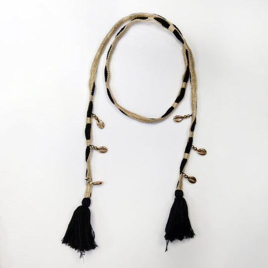 Dual tone tassel belt with cord