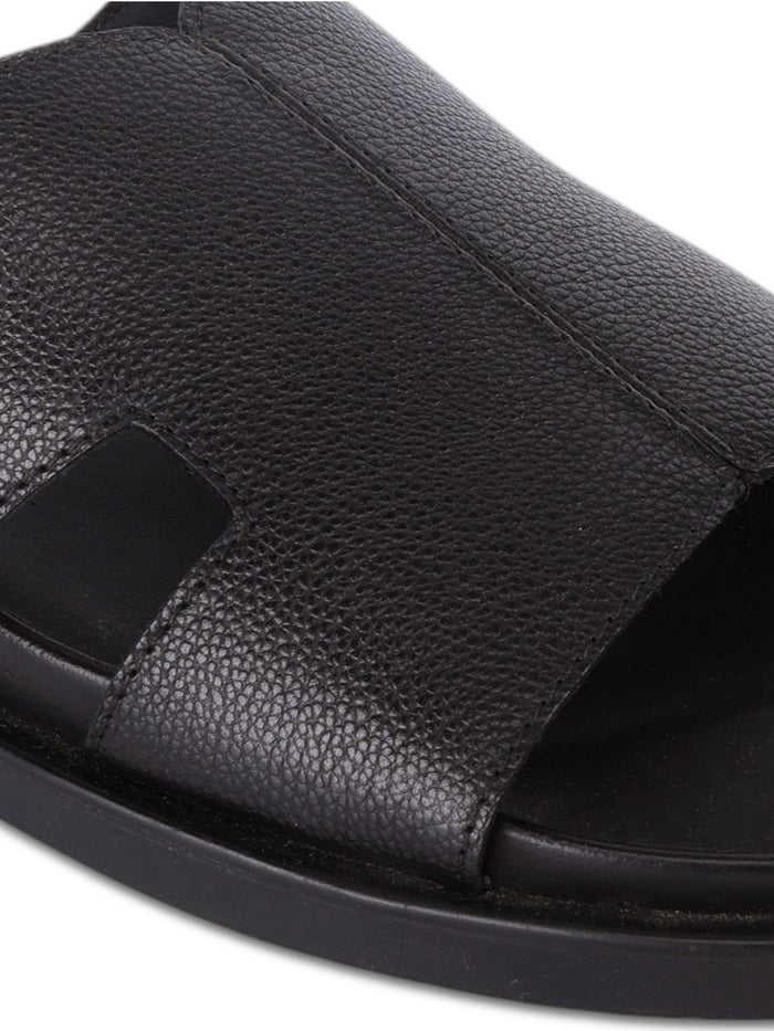 Dune Black Sandals | Premium open Toe Broad-Strap Casual Sandals |TC-2758BL