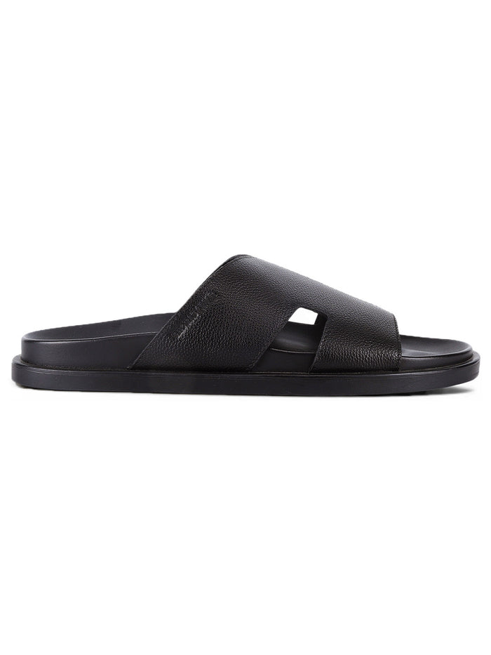 Dune Black Sandals | Premium open Toe Broad-Strap Casual Sandals |TC-2758BL