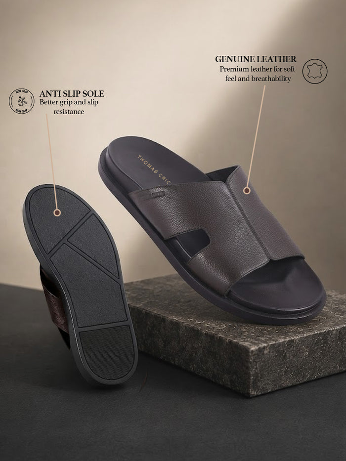 Dune Brown Sandals | Premium Open Toe Broad-Strap Casual Sandals |TC-2758TK