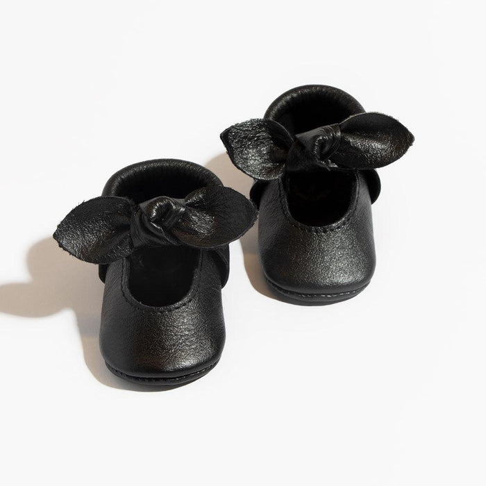 Ebony Knotted Bow Baby Shoe - Babies in Bloom