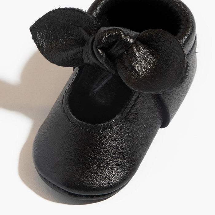 Ebony Knotted Bow Baby Shoe - Babies in Bloom