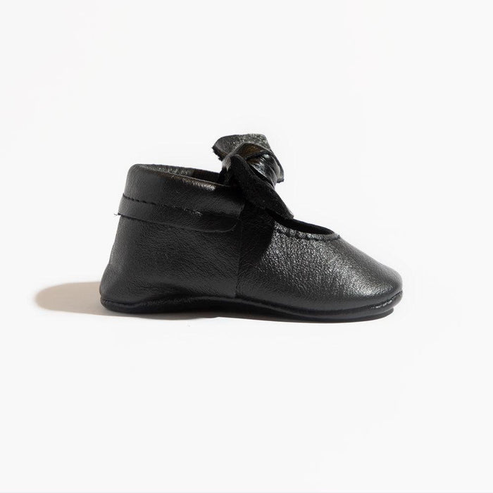 Ebony Knotted Bow Baby Shoe - Babies in Bloom