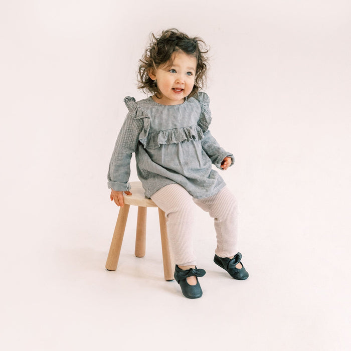 Ebony Knotted Bow Baby Shoe - Babies in Bloom
