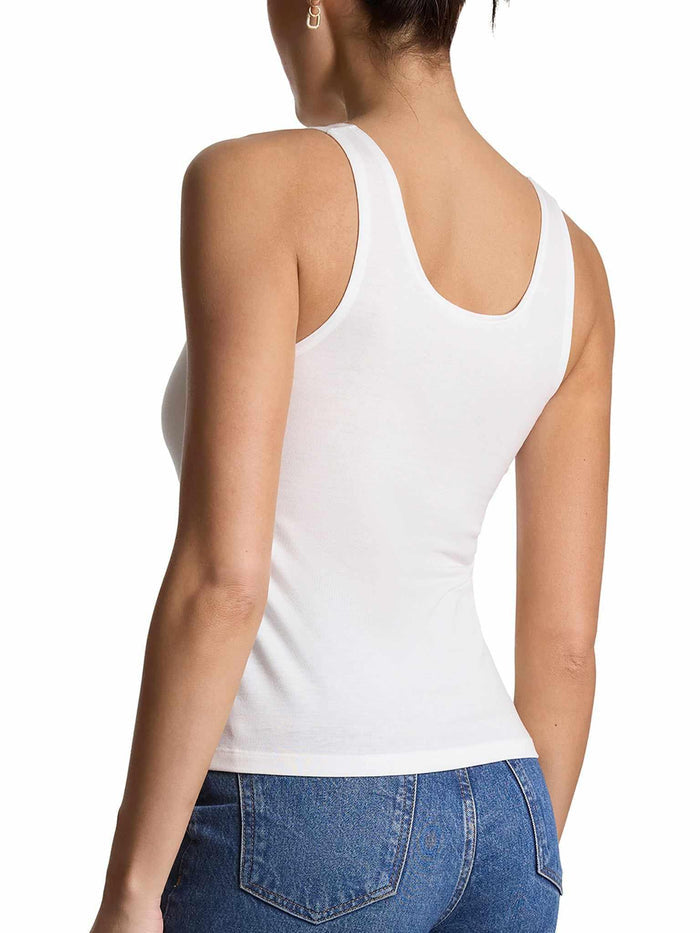 White ECO Rx™ Lite TENCEL Tank Top - Back View On Model | Hanky Panky