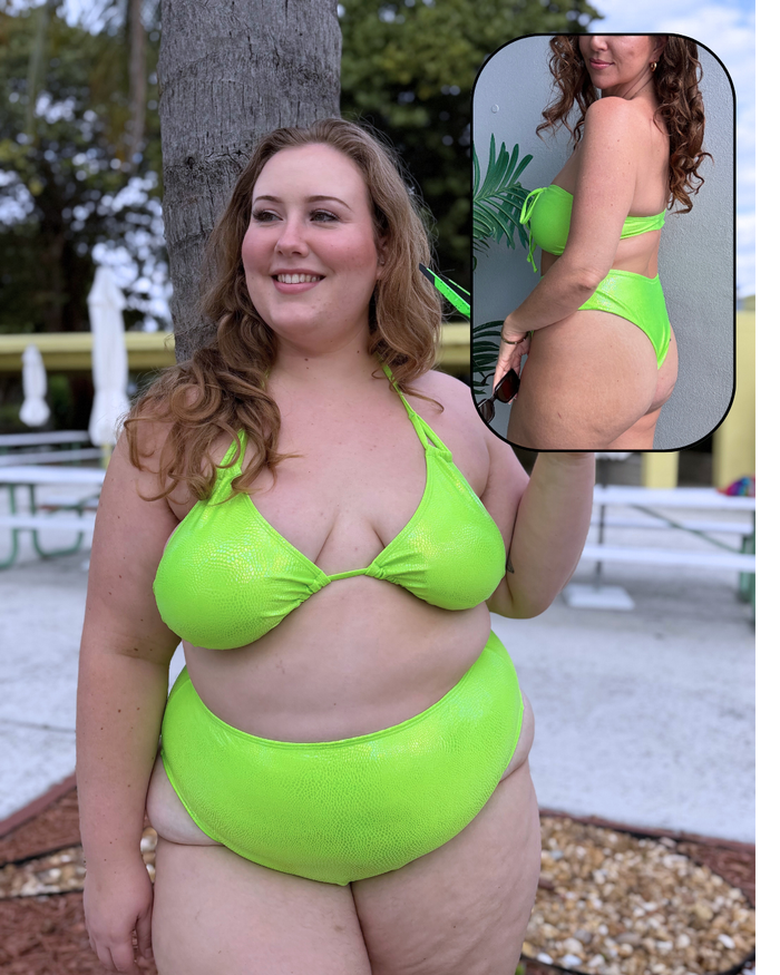 Electric Mojito High Waist Cheeky Bikini Bottom