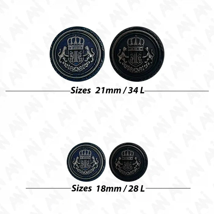 Elegant Anchor Style Metal Buttons | 18mm (28L) & 21mm (34L)