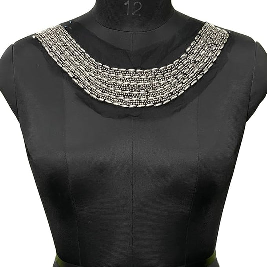Elegant Beaded Style Round Neckline