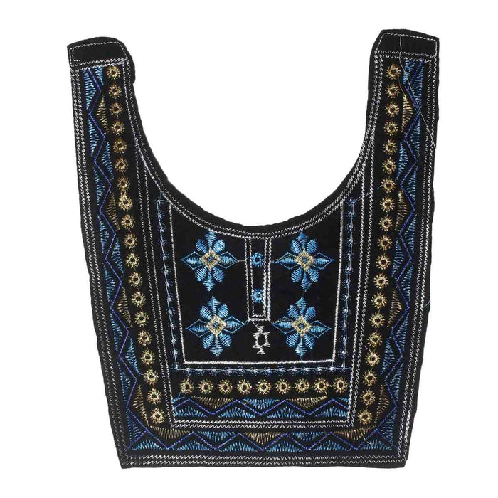 Elegant design U shape embroidered neckline with refined detailing for ethnic kurtis and designer dresses