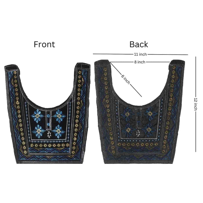 Front and Back Classic elegant design U shape neckline applique for kurtis, gowns, and suits