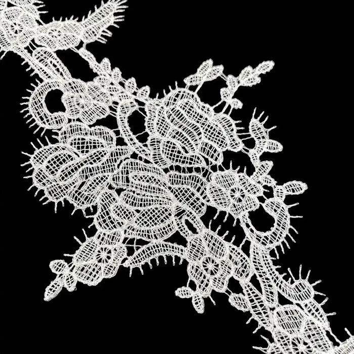 Elegant Embroidered Floral Lace Motif Pattern | Width 16cm (6.3 inches) 160mm | SKU_FML-2