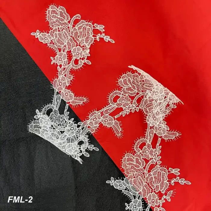 Elegant Embroidered Floral Lace Motif Pattern | Width 16cm (6.3 inches) 160mm | SKU_FML-2
