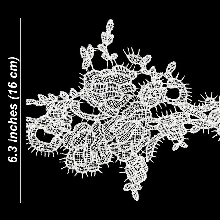 Elegant Embroidered Floral Lace Motif Pattern | Width 16cm (6.3 inches) 160mm | SKU_FML-2