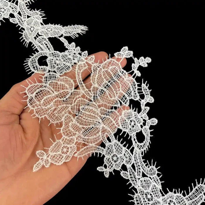 Elegant Embroidered Floral Lace Motif Pattern | Width 16cm (6.3 inches) 160mm | SKU_FML-2