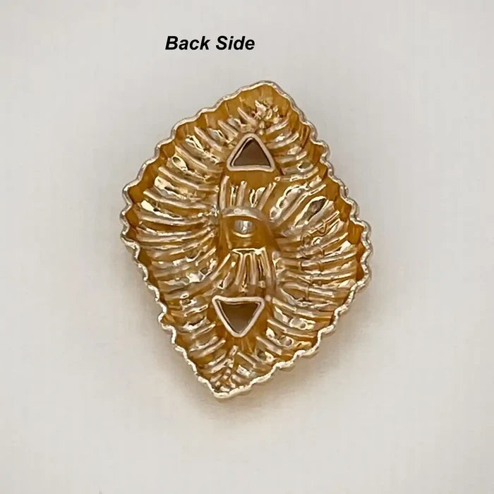 Elegant Eye-Shaped Golden Metal Buttons | 34mm(54L)