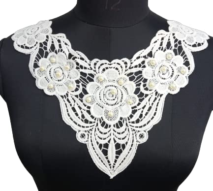 Ani Accessories dyeable neckline patch in white fabric, perfect for custom dyeing, sewing on kurtis, gowns and designer outfits!