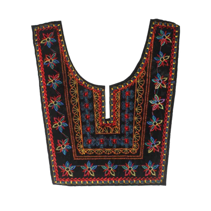 Elegant multicolor ethnic embroidered neckline by Ani Accessories featuring vibrant threads, fine detailing and premium craftsmanship