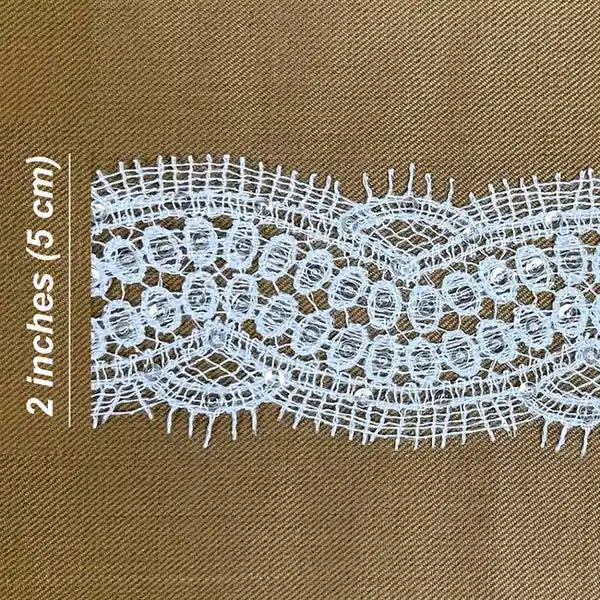 Elegant Oval Floral White Lace | Width 5cm (2 inches) 50mm | SKU-FML-32
