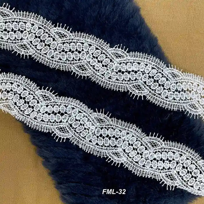 Elegant Oval Floral White Lace | Width 5cm (2 inches) 50mm | SKU-FML-32