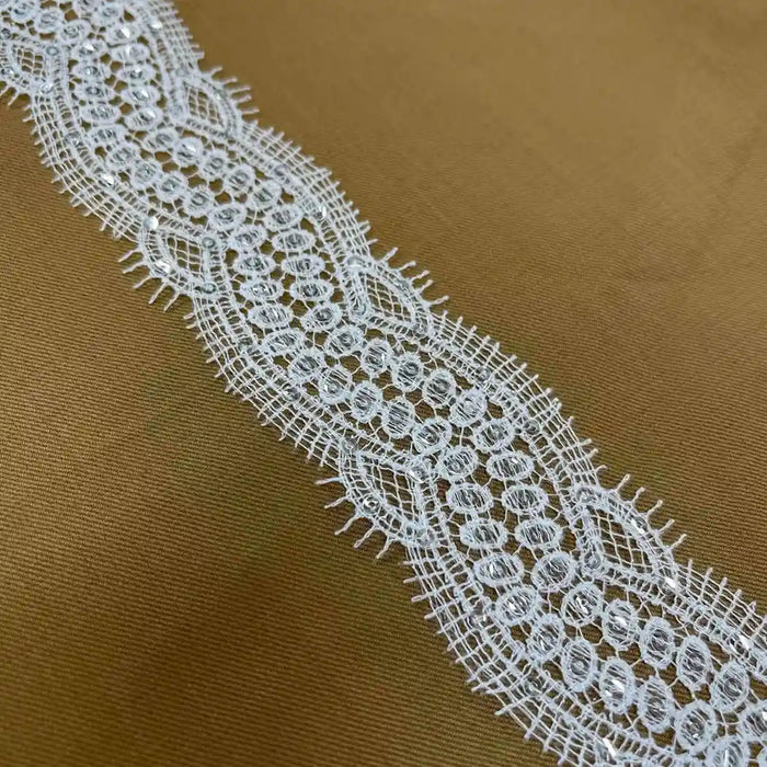 Elegant Oval Floral White Lace | Width 5cm (2 inches) 50mm | SKU-FML-32
