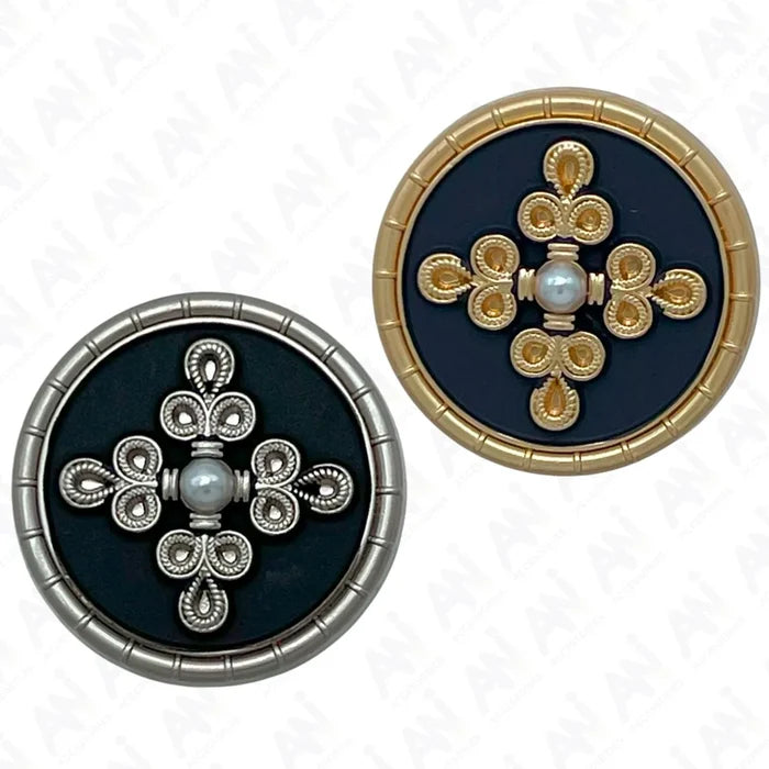 Elegant Pearl Metal Buttons for Clothing | 18mm(28L) & 23mm(36L)