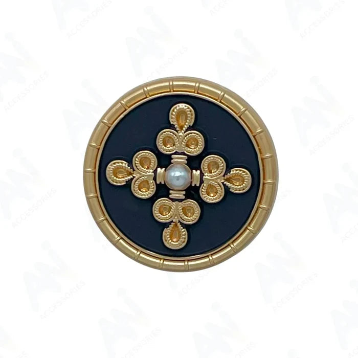 Elegant Pearl Metal Buttons for Clothing | 18mm(28L) & 23mm(36L)