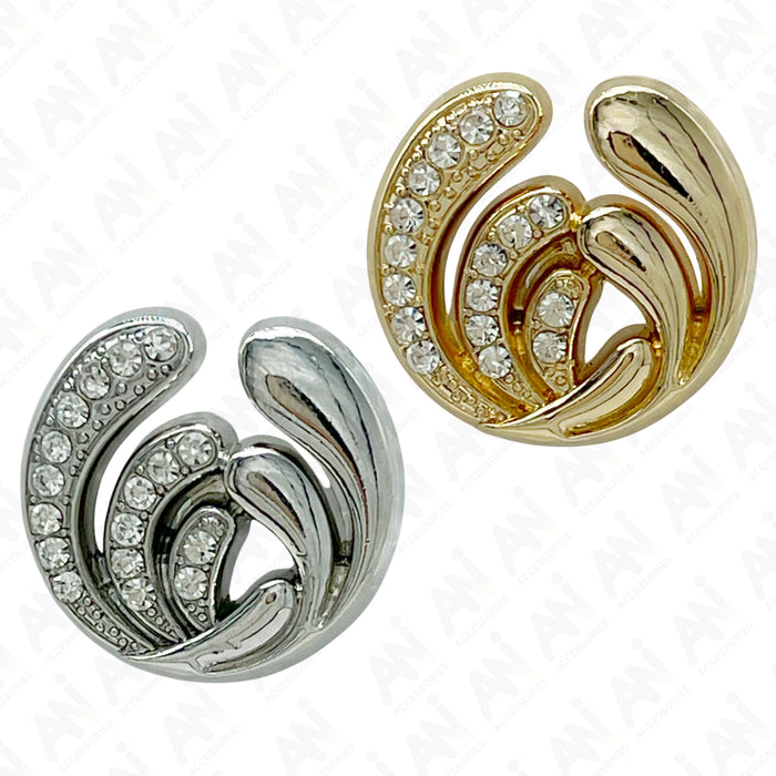 Elegant Rhinestone Metal Buttons | 15mm(24L), 18mm(28L) & 23mm(36L)
