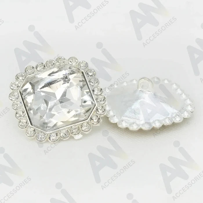 Elegant Rhinestone Silver Metal Buttons | 13mm, 21mm & 28mm