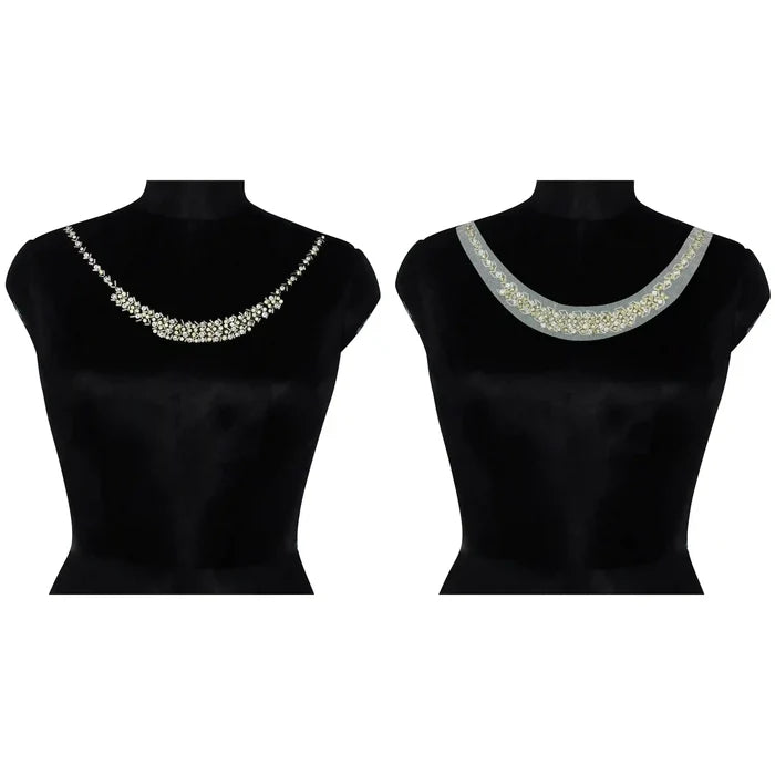Elegant Round Beaded Neckline