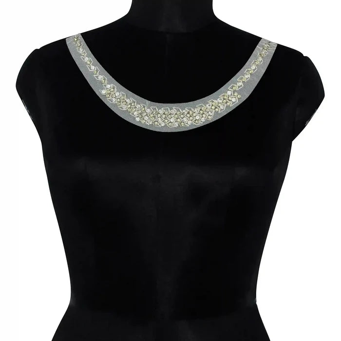 Elegant Round Beaded Neckline