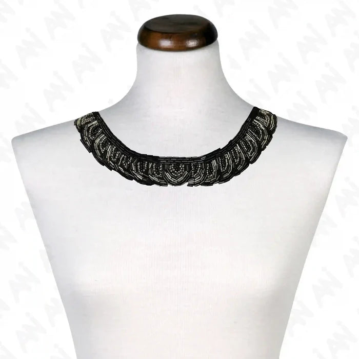 Embellished Beaded Boat Neckline