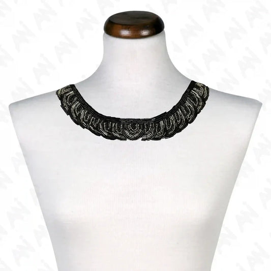 Embellished Beaded Boat Neckline