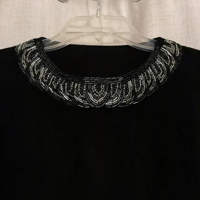 Embellished Beaded Boat Neckline