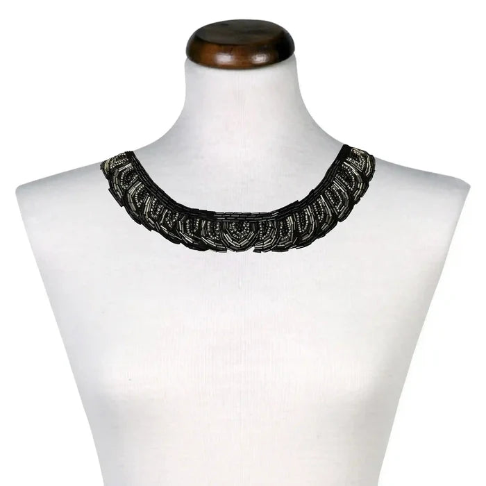 Embellished Beaded Boat Neckline