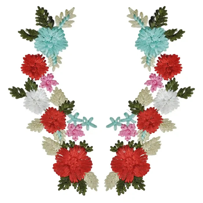 Embroidered Floral Applique Patch