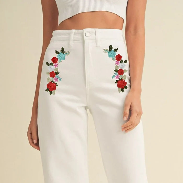 Embroidered Floral Applique Patch