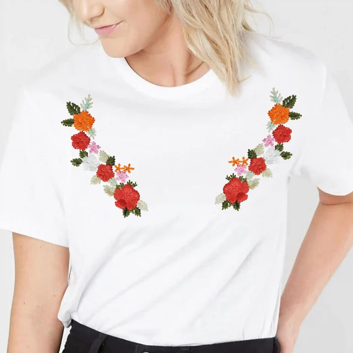 Embroidered Floral Applique Patch