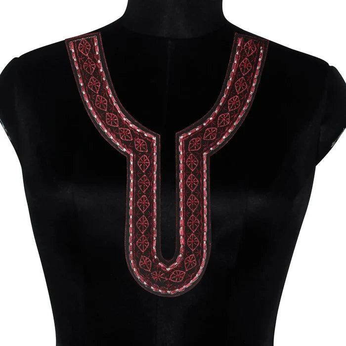 Classic embroidered U-shaped scoop neckline yoke featuring fine craftsmanship for festive and ethnic wear outfits
