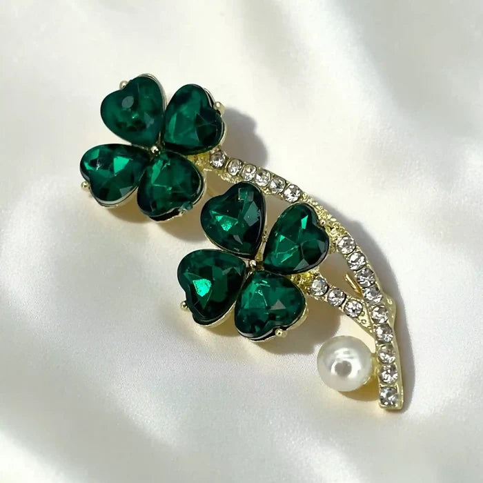 Emerald Girandole Brooch Pin