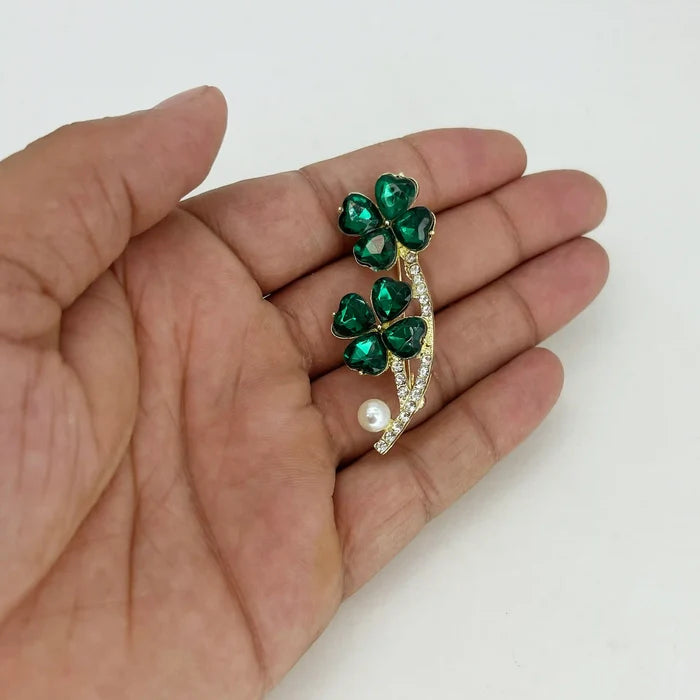 Emerald Girandole Brooch Pin