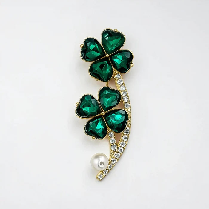 Emerald Girandole Brooch Pin