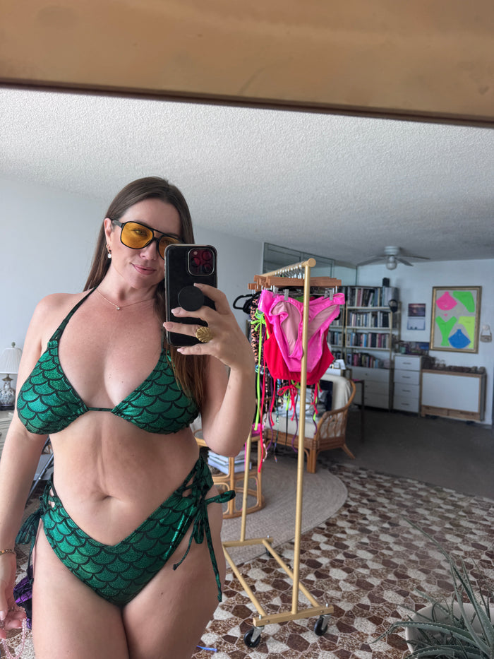 Emerald Green Mermaid Triangle Bikini Top