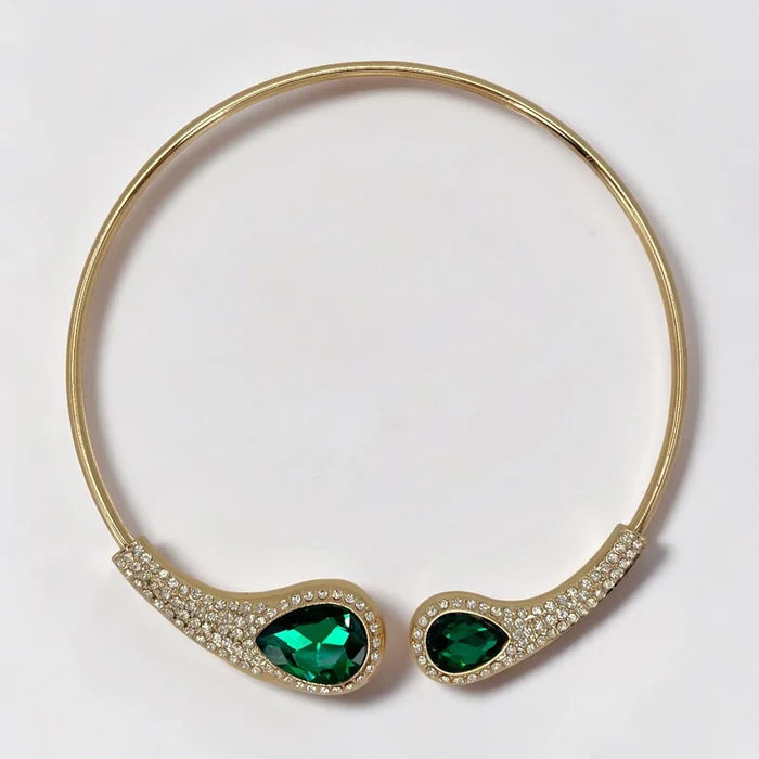 Emerald Teardrop Pavé Torque Choker