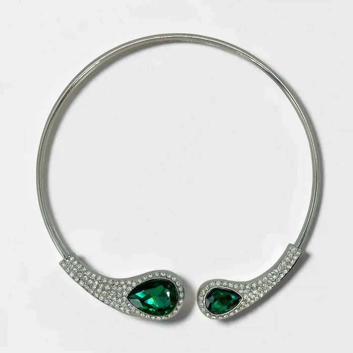 Emerald Teardrop Pavé Torque Choker