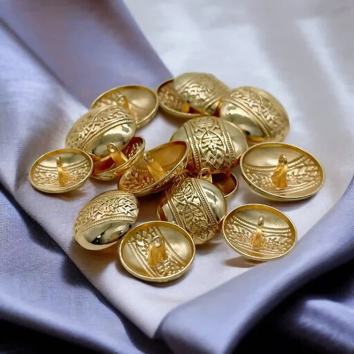Etched Design Metal Buttons | 18mm(28L) & 23mm(36L)