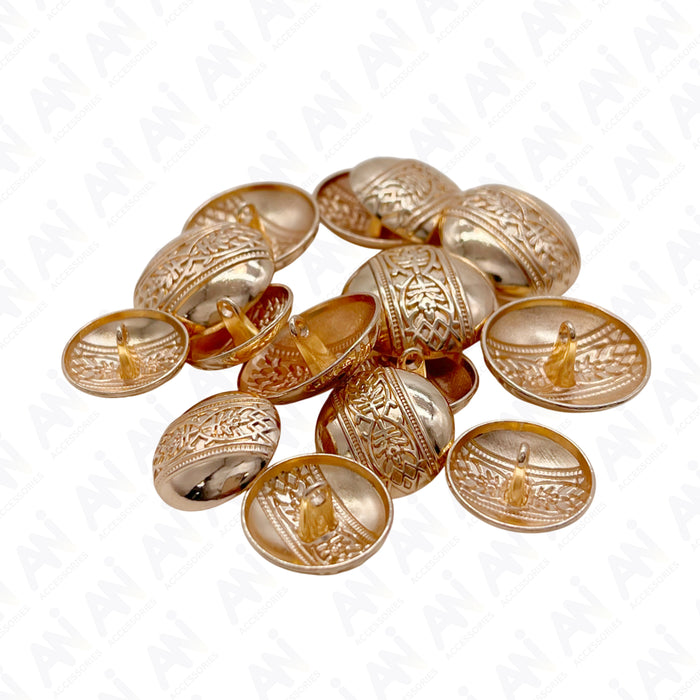 Etched Design Metal Buttons | 18mm(28L) & 23mm(36L)