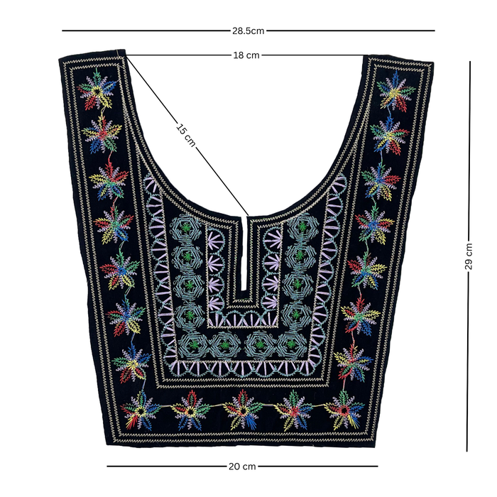 Ethnic style embroidery neckline
